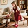 imageFlaryzone ToddlerLittle Girls Ballerina Flat Mary Jane Princess Dress Shoes  Wedding School PartyRedfa13