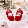 imageFlaryzone ToddlerLittle Girls Ballerina Flat Mary Jane Princess Dress Shoes  Wedding School PartyRedfa13