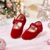 imageFlaryzone ToddlerLittle Girls Ballerina Flat Mary Jane Princess Dress Shoes  Wedding School PartyRedfa13