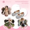 imageFlaryzone ToddlerLittle Girls Ballerina Flat Mary Jane Princess Dress Shoes  Wedding School PartySilverfb02
