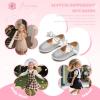 imageFlaryzone ToddlerLittle Girls Ballerina Flat Mary Jane Princess Dress Shoes  Wedding School PartySilverfm12