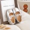 imageFlaryzone ToddlerLittle Girls Ballerina Flat Mary Jane Princess Dress Shoes  Wedding School PartySilverfm15