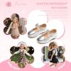 imageFlaryzone ToddlerLittle Girls Ballerina Flat Mary Jane Princess Dress Shoes  Wedding School PartySilverfm15