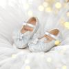 imageFlaryzone ToddlerLittle Girls Ballerina Flat Mary Jane Princess Dress Shoes  Wedding School PartySilverfm16