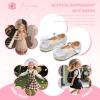 imageFlaryzone ToddlerLittle Girls Ballerina Flat Mary Jane Princess Dress Shoes  Wedding School PartySilverfm16