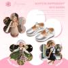 imageFlaryzone ToddlerLittle Girls Ballerina Flat Mary Jane Princess Dress Shoes  Wedding School PartySilverfr11