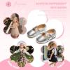 imageFlaryzone ToddlerLittle Girls Ballerina Flat Mary Jane Princess Dress Shoes  Wedding School PartySilverfr381
