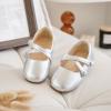imageFlaryzone ToddlerLittle Girls Ballerina Flat Mary Jane Princess Dress Shoes  Wedding School PartySilverfr381