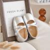 imageFlaryzone ToddlerLittle Girls Ballerina Flat Mary Jane Princess Dress Shoes  Wedding School PartySilverfr381