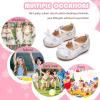 imageFlaryzone ToddlerLittle Girls Ballerina Flat Mary Jane Princess Dress Shoes  Wedding School PartyWhitefa12