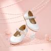 imageFlaryzone ToddlerLittle Girls Ballerina Flat Mary Jane Princess Dress Shoes  Wedding School PartyWhitefa16