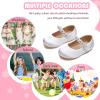 imageFlaryzone ToddlerLittle Girls Ballerina Flat Mary Jane Princess Dress Shoes  Wedding School PartyWhitefa16