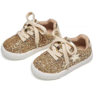 imageFlaryzone Toddler Girls Sneakers Little Girls Running Sports ShoesToddlerLittle KidsFm83gold