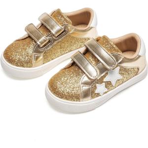 imageFlaryzone Toddler Girls Sneakers Little Girls Running Sports ShoesToddlerLittle KidsFm84gold
