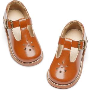 imageFlaryzone Toddler Little Girl Mary Jane School Uniform Oxfords Flat Dress ShoesFa01brown