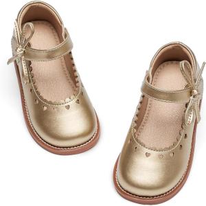imageFlaryzone Toddler Little Girl Mary Jane School Uniform Oxfords Flat Dress ShoesFa03gold