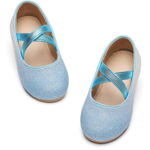 imageFlaryzone ToddlerLittle Girls Ballerina Flat Mary Jane Princess Dress Shoes  Wedding School PartyBluefa19