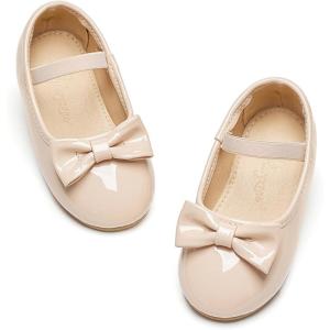 imageFlaryzone ToddlerLittle Girls Ballerina Flat Mary Jane Princess Dress Shoes  Wedding School PartyNudeflr07