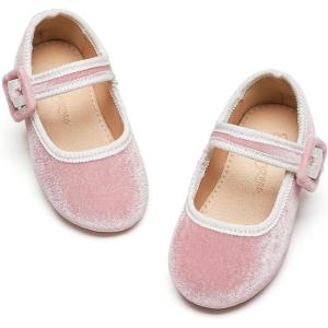 imageFlaryzone ToddlerLittle Girls Ballerina Flat Mary Jane Princess Dress Shoes  Wedding School PartyPinkfa13