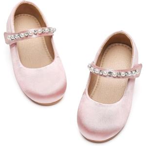 imageFlaryzone ToddlerLittle Girls Ballerina Flat Mary Jane Princess Dress Shoes  Wedding School PartyPinkfa16