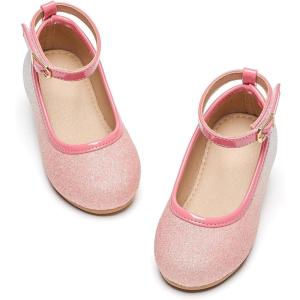 imageFlaryzone ToddlerLittle Girls Ballerina Flat Mary Jane Princess Dress Shoes  Wedding School PartyPinkfb01