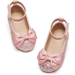 imageFlaryzone ToddlerLittle Girls Ballerina Flat Mary Jane Princess Dress Shoes  Wedding School PartyPinkfb03