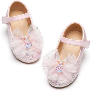 imageFlaryzone ToddlerLittle Girls Ballerina Flat Mary Jane Princess Dress Shoes  Wedding School PartyPinkfm16