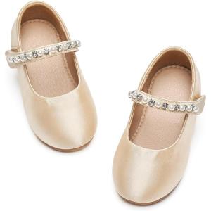 imageFlaryzone ToddlerLittle Girls Ballerina Flat Mary Jane Princess Dress Shoes  Wedding School PartyYellowfa16