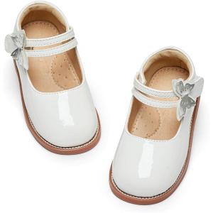 imageFlaryzone Toddler Little Girl Mary Jane School Uniform Oxfords Flat Dress ShoesFa04white
