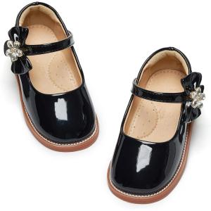 imageFlaryzone Toddler Little Girl Mary Jane School Uniform Oxfords Flat Dress ShoesFa06black