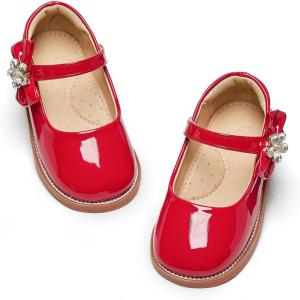 imageFlaryzone Toddler Little Girl Mary Jane School Uniform Oxfords Flat Dress ShoesFa06red