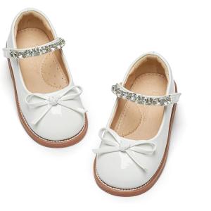 imageFlaryzone Toddler Little Girl Mary Jane School Uniform Oxfords Flat Dress ShoesFa07white