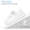 image:imageFLORANATE Toddler Girl Shoes Mary JaneCasual Sneakers with PU Upper Water and Stain Resistant Hook and Loop Easy On and Off Soft Lightweight NonSlip Sole Comfort for Dress Running Walking and SchoolWhite Toddler Girl Shoes