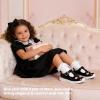 image:imageFLORANATE Toddler Girl Shoes Mary JaneCasual Sneakers with PU Upper Water and Stain Resistant Hook and Loop Easy On and Off Soft Lightweight NonSlip Sole Comfort for Dress Running Walking and SchoolBlack Toddler Girl Shoes