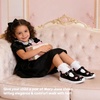 image:imageFloranate Toddler Girls Mary Janes  Soft Platform Sole for AllDay Comfort  Athletic NonSlip Sole Easy to Clean HookandLoopp Easy On and Off Wide Toe Box Lightweight Cushioning Flexible DurableBlack Toddler Girl Shoes