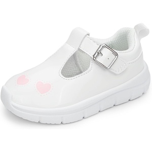 image:imageFloranate Toddler Girls Mary Janes  Soft Platform Sole for AllDay Comfort  Athletic NonSlip Sole Easy to Clean HookandLoopp Easy On and Off Wide Toe Box Lightweight Cushioning Flexible DurableWhite Toddler Girl Shoes