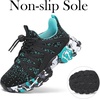 image:imageBoys Girls Shoes Kids Sneakers Lightweight Breathable Tennis Athletic Running Shoes for ToddlerLittle KidBig KidBlackGreen
