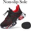 image:imageBoys Girls Shoes Kids Sneakers Lightweight Breathable Tennis Athletic Running Shoes for ToddlerLittle KidBig KidBlackRed