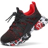 image:imageBoys Girls Shoes Kids Sneakers Lightweight Breathable Tennis Athletic Running Shoes for ToddlerLittle KidBig KidBlackRed