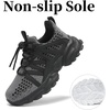 image:imageKids Sneakers Lightweight Athletic Boy Girl Running Tennis Shoes  BreathableMesh UpperActive PlayNonSlip OutsoleIdeal For Youth Jumping Tennis School Outdoor SportsDaily CasualGrey and Black