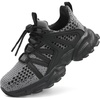 image:imageKids Sneakers Lightweight Athletic Boy Girl Running Tennis Shoes  BreathableMesh UpperActive PlayNonSlip OutsoleIdeal For Youth Jumping Tennis School Outdoor SportsDaily CasualGrey and Black
