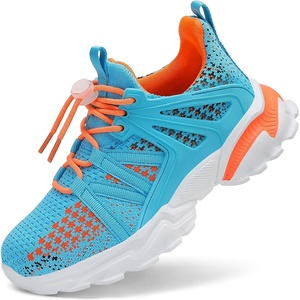 image:imageKids Sneakers Lightweight Athletic Boy Girl Running Tennis Shoes  BreathableMesh UpperActive PlayNonSlip OutsoleIdeal For Youth Jumping Tennis School Outdoor SportsDaily CasualBlue and Orange