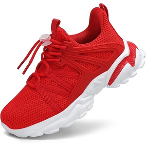 image:imageKids Sneakers Lightweight Athletic Boy Girl Running Tennis Shoes  BreathableMesh UpperActive PlayNonSlip OutsoleIdeal For Youth Jumping Tennis School Outdoor SportsDaily CasualRed