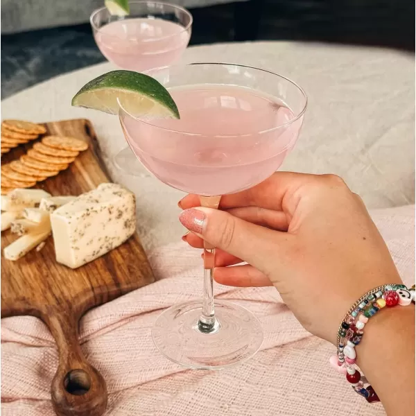 imageMargarita Glasses Set of 4 12 oz Modern Bar Glass for Martini Frozen Daiquiri Tropical Summer Parties  Classic Coupe Cocktail Drinkware Great Gift for Mixologists Hand Blown CrystalLyra Coupe 7oz  Set of 4