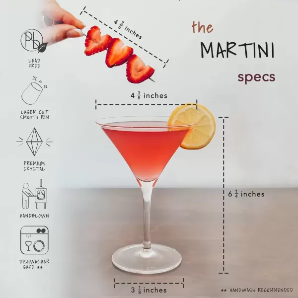 imageMargarita Glasses Set of 4 12 oz Modern Bar Glass for Martini Frozen Daiquiri Tropical Summer Parties  Classic Coupe Cocktail Drinkware Great Gift for Mixologists Hand Blown CrystalMartini 7oz  Set of 4