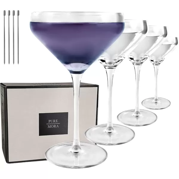 imageMargarita Glasses Set of 4 12 oz Modern Bar Glass for Martini Frozen Daiquiri Tropical Summer Parties  Classic Coupe Cocktail Drinkware Great Gift for Mixologists Hand Blown CrystalRemy Coupe 8oz  Set of 4