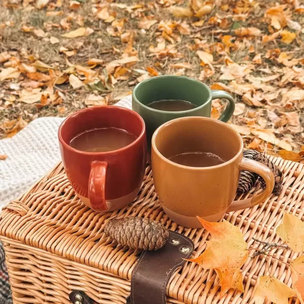 imageMora Ceramic Artisan Matte Large Latte Mug Set of 4 16oz  Microwavable Porcelain Coffee Cups With Big Handle  Modern Boho Unique Style For Any Kitchen Microwave Safe Stoneware  Marina ColorsMarina Colors