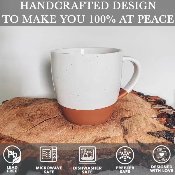 imageMora Ceramic Artisan Matte Large Latte Mug Set of 4 16oz  Microwavable Porcelain Coffee Cups With Big Handle  Modern Boho Unique Style For Any Kitchen Microwave Safe Stoneware  Marina ColorsVanilla White