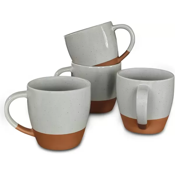 imageMora Ceramic Artisan Matte Large Latte Mug Set of 4 16oz  Microwavable Porcelain Coffee Cups With Big Handle  Modern Boho Unique Style For Any Kitchen Microwave Safe Stoneware  Marina ColorsEarl Grey