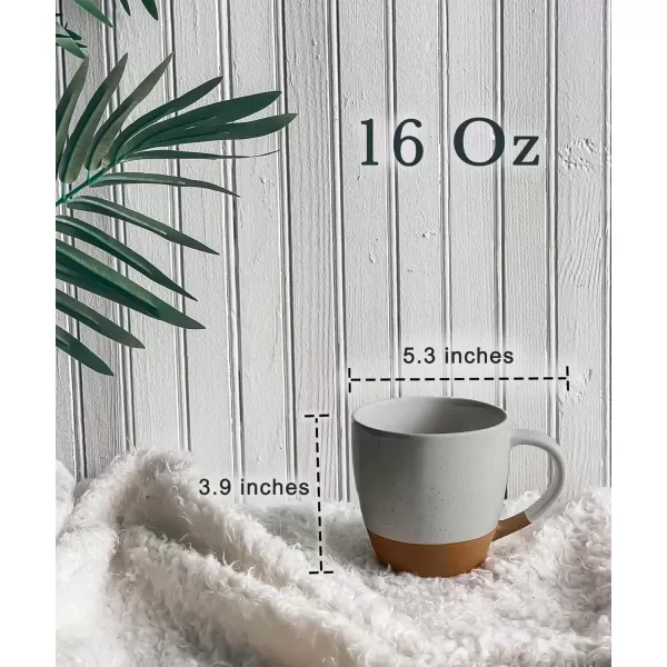 imageMora Ceramic Artisan Matte Large Latte Mug Set of 4 16oz  Microwavable Porcelain Coffee Cups With Big Handle  Modern Boho Unique Style For Any Kitchen Microwave Safe Stoneware  Marina ColorsEarl Grey